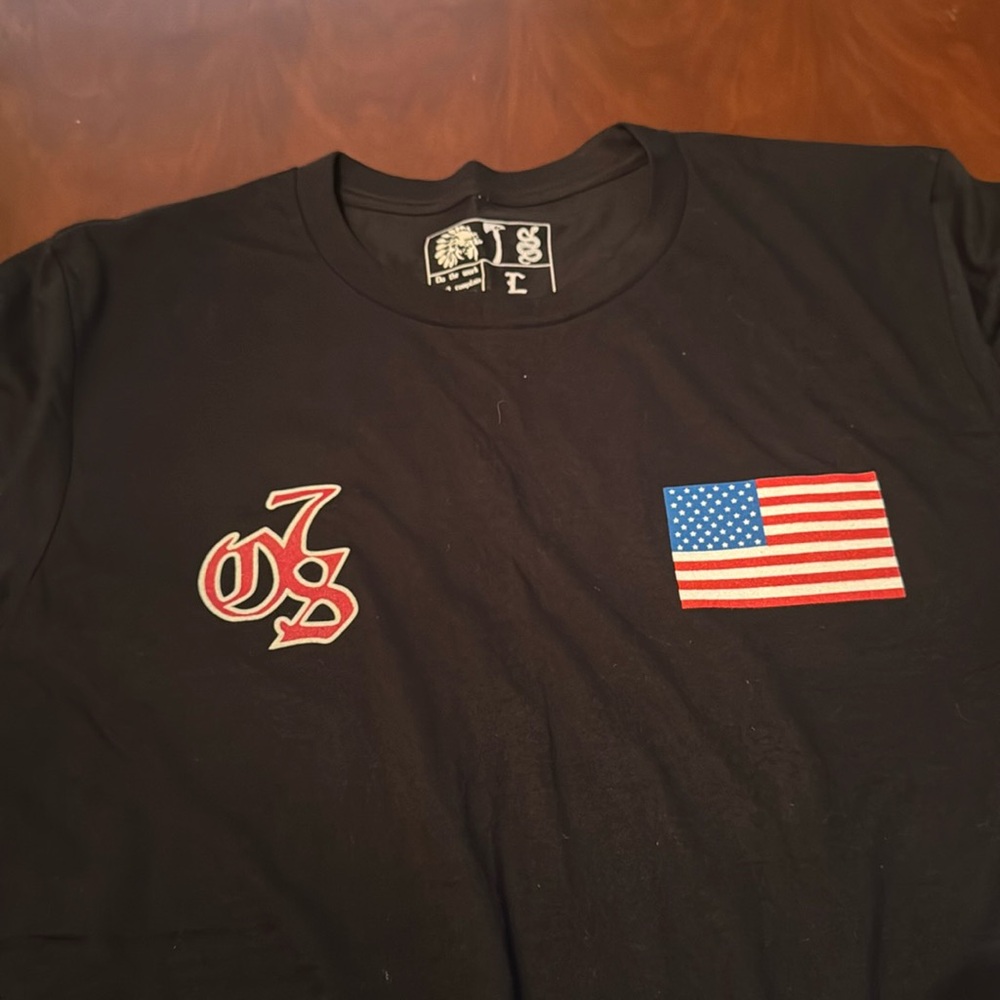 Room temp, white knuckle, one 7 six, new size large 4 shirts included